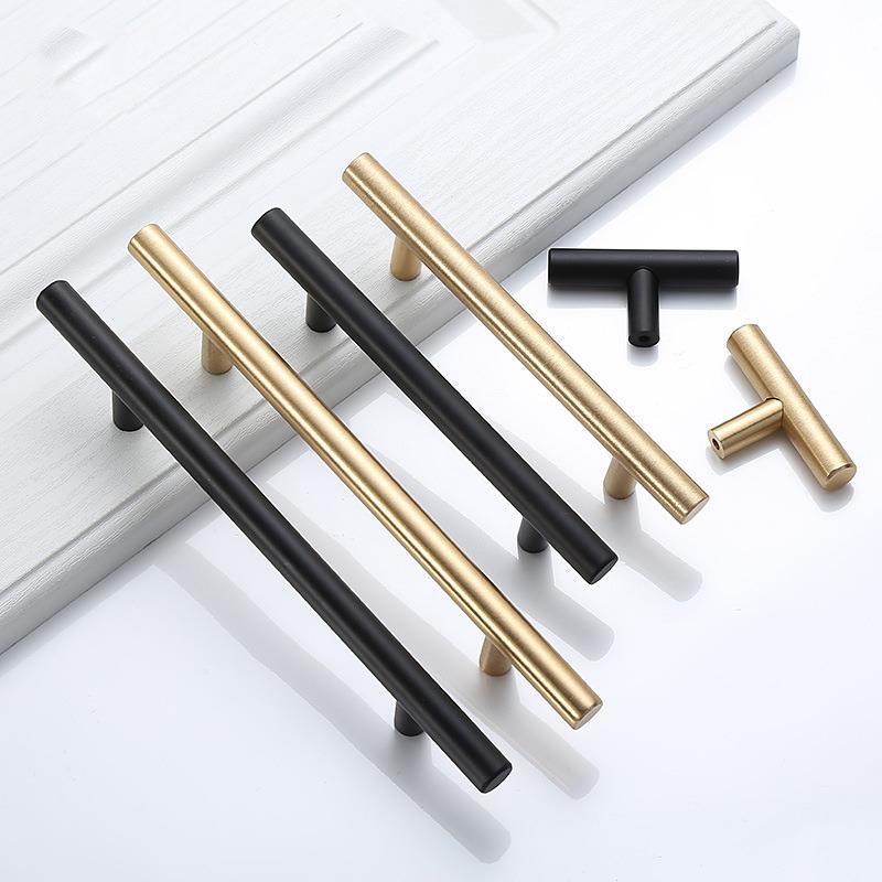 Furniture Hardware Drawer Pulls - Modern Gold Brushed Straight Cupboard Handles