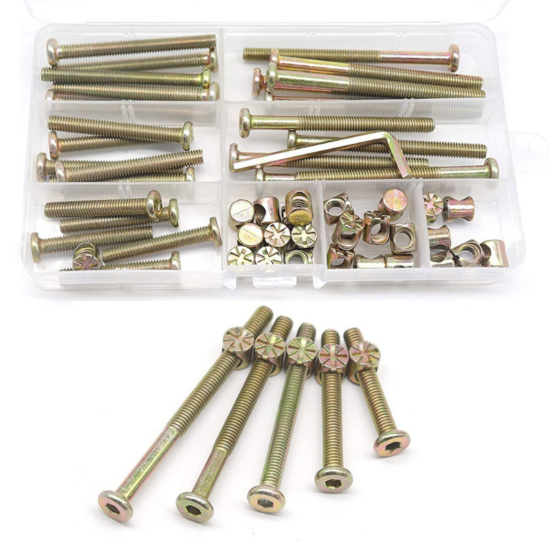 Furniture Hardware Barrel Nut - 50pcs M6x40/50/60/70/80mm Crib Screws Hardware Replacement