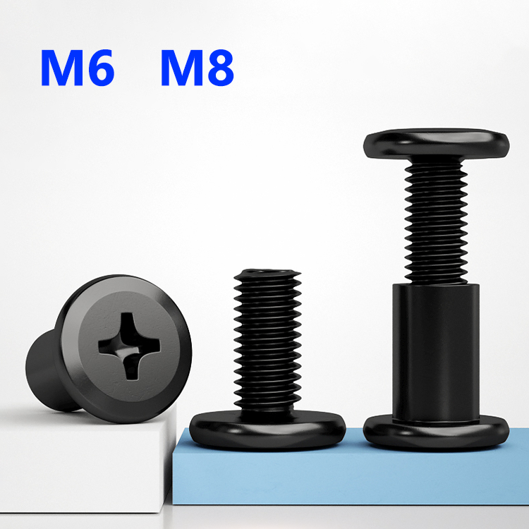 Furniture Hardware Barrel Nut - Black Carbon Steel Chicago Screws M6