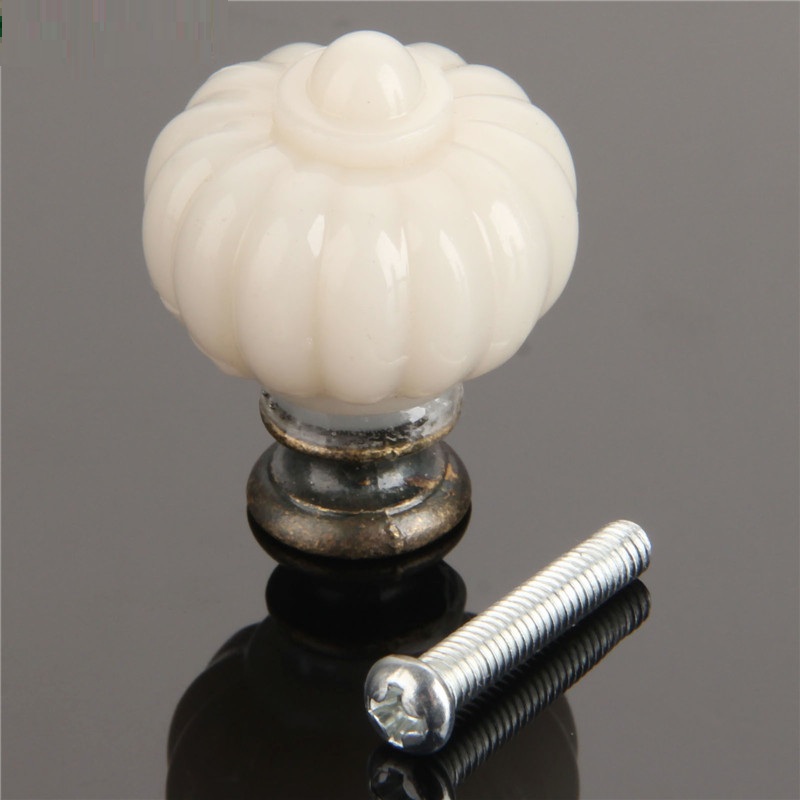 1Pc Acrylic Ivory White Pumpki - Furniture Hardware Drawer Pulls 评论和价格