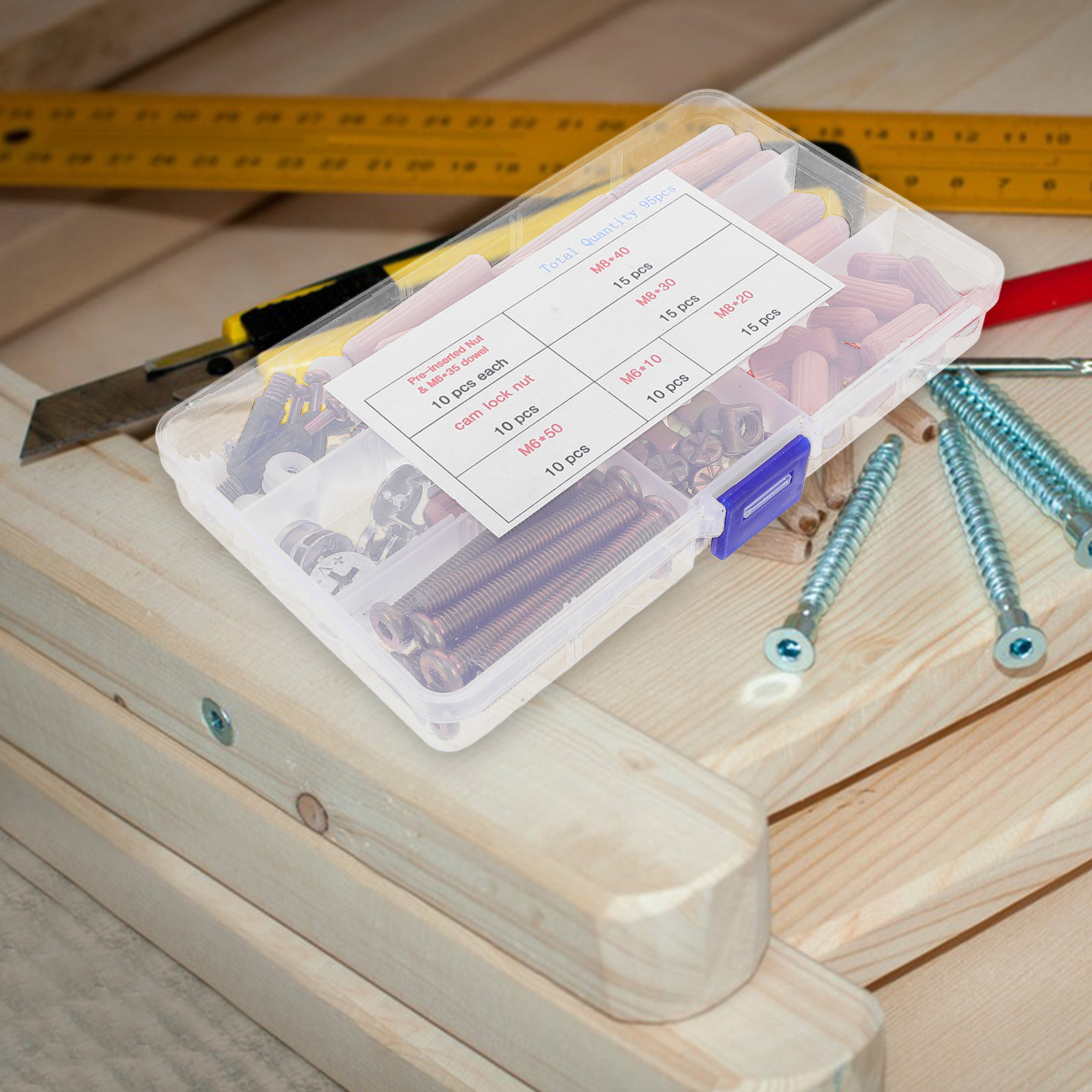 95Pcs Furniture Linker Set Bun - Furniture Hardware Barrel Nut 评论和价格