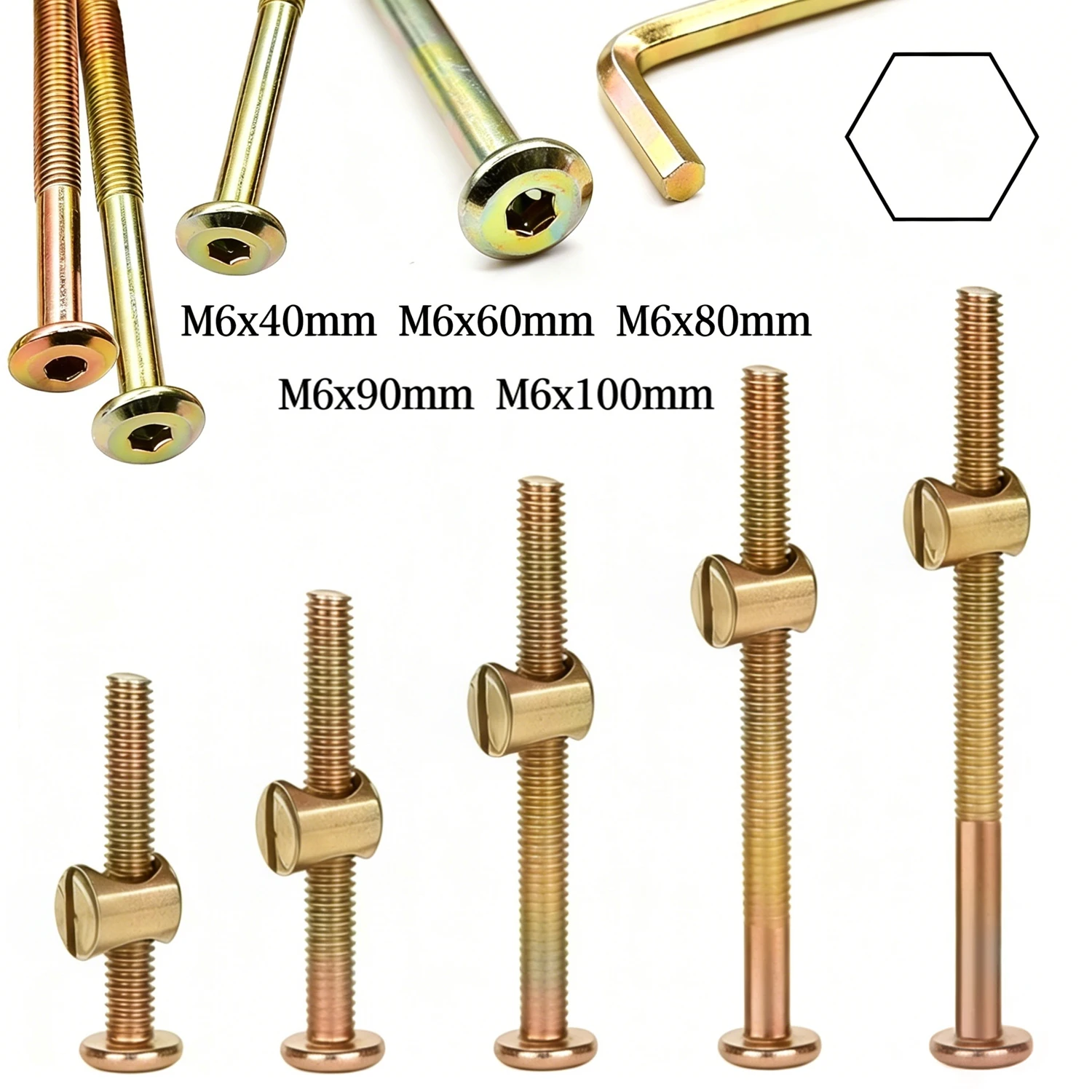 10/20Pcs M6 Hex Socket Head Ca - Furniture Hardware Barrel Nut 评论和价格