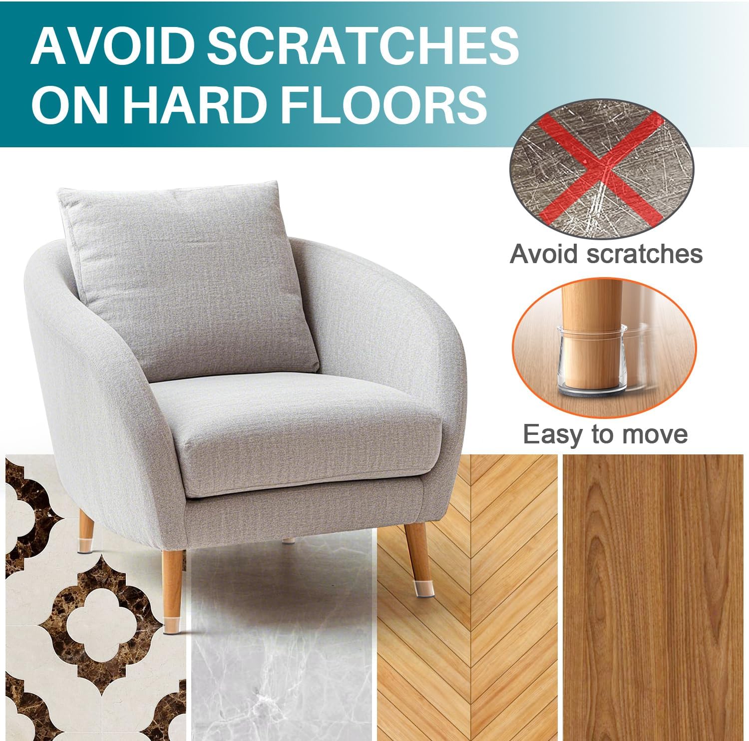 16 Pcs Chair Leg Floor Protect - Furniture Foot Pad 评论和价格