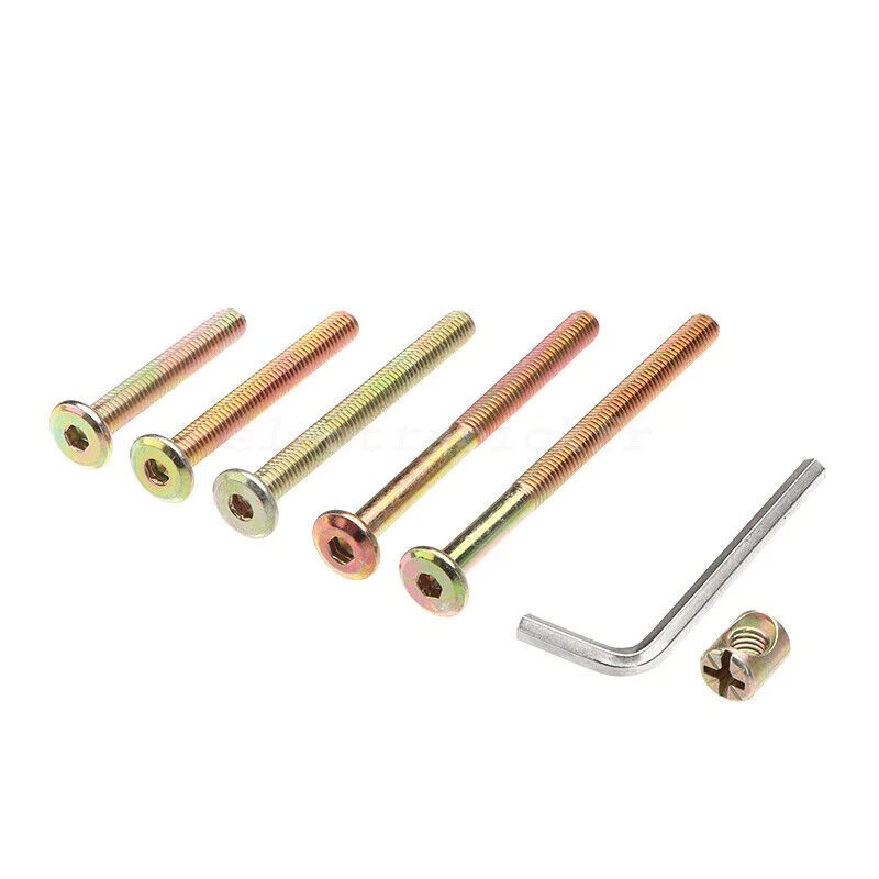 50pcs M6x40/50/60/70/80mm Crib - Furniture Hardware Barrel Nut 评论和价格