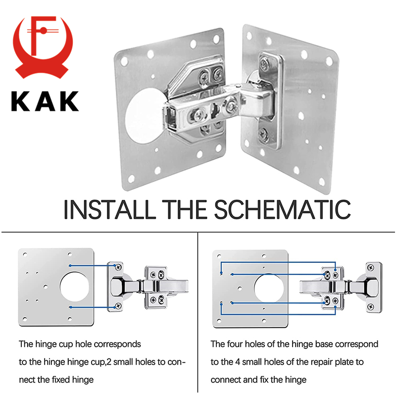 KAK 8pcs Hinge Repair Plate Br - Furniture Hardware Repair 评论和价格
