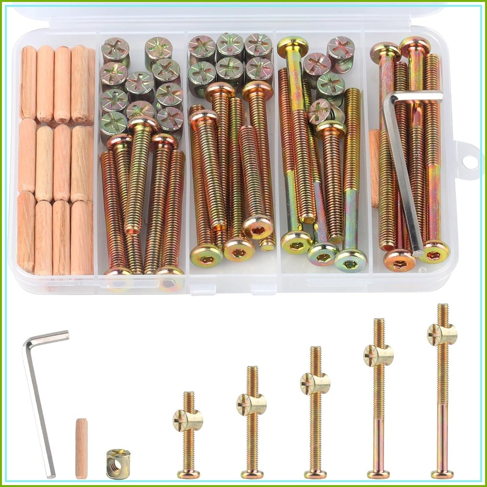 M6x40/50/60/70/80mm Crib Screw - Furniture Hardware Barrel Nut 评论和价格