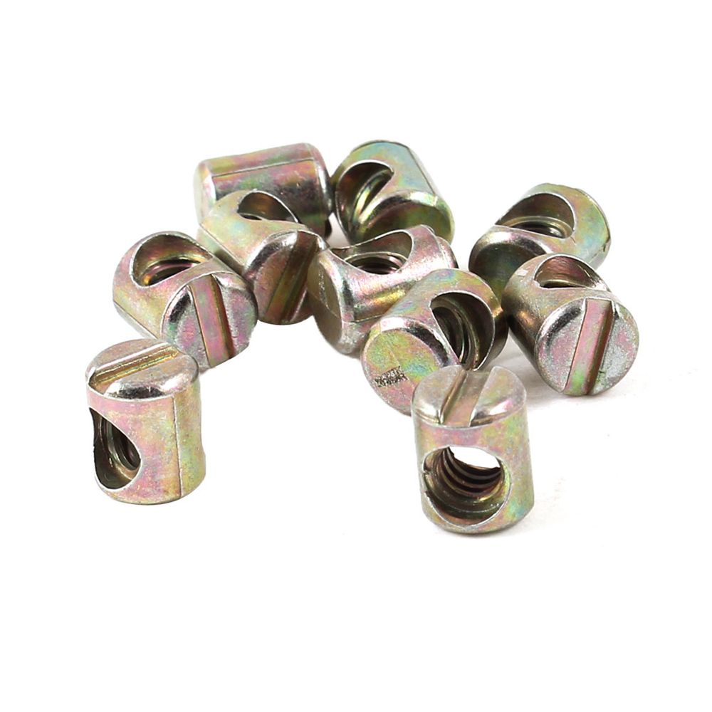 100pcs Color Zinc Plated Slott - Furniture Hardware Barrel Nut 评论和价格