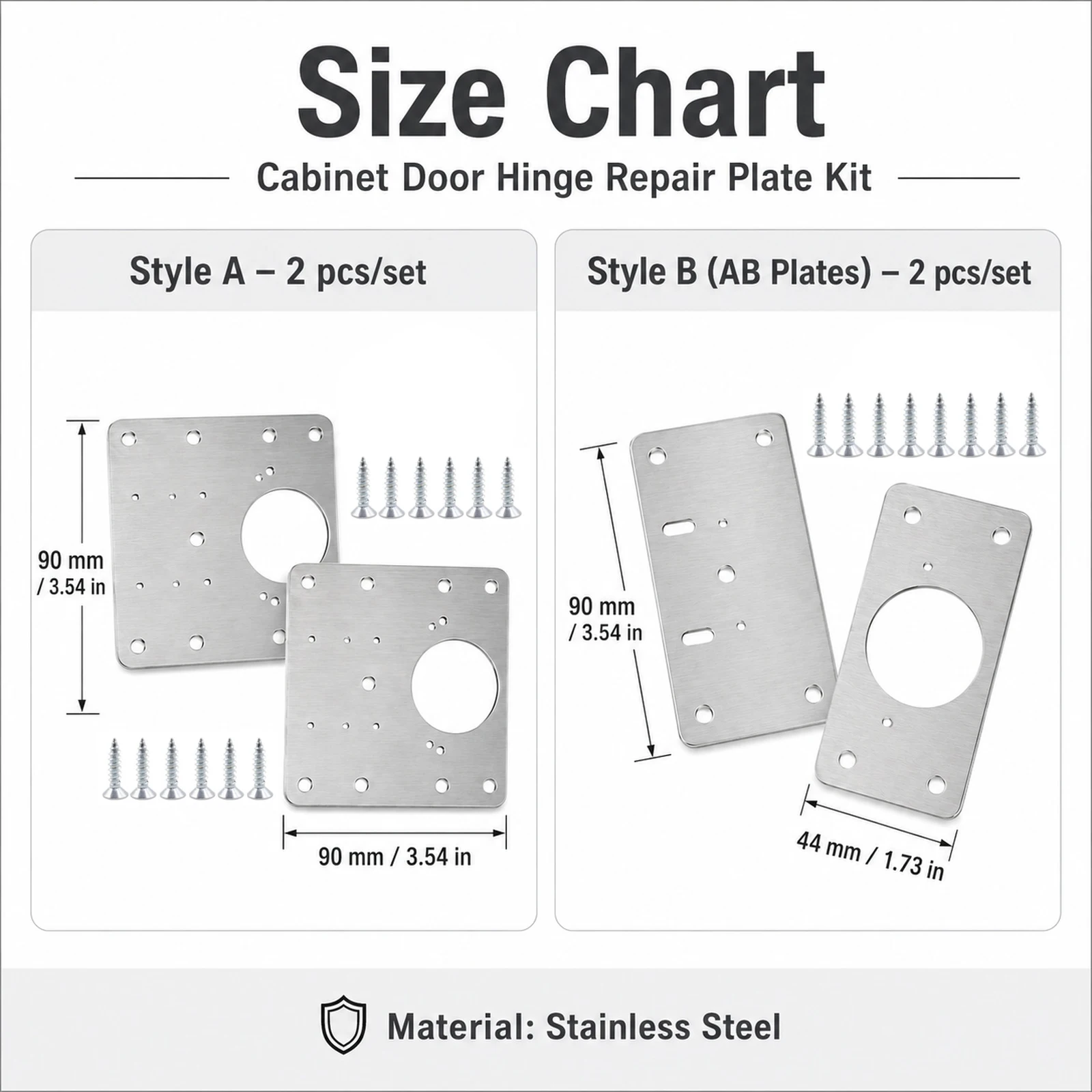1-5Set Cabinet Hinge Repair Pl - Furniture Hardware Repair 评论和价格