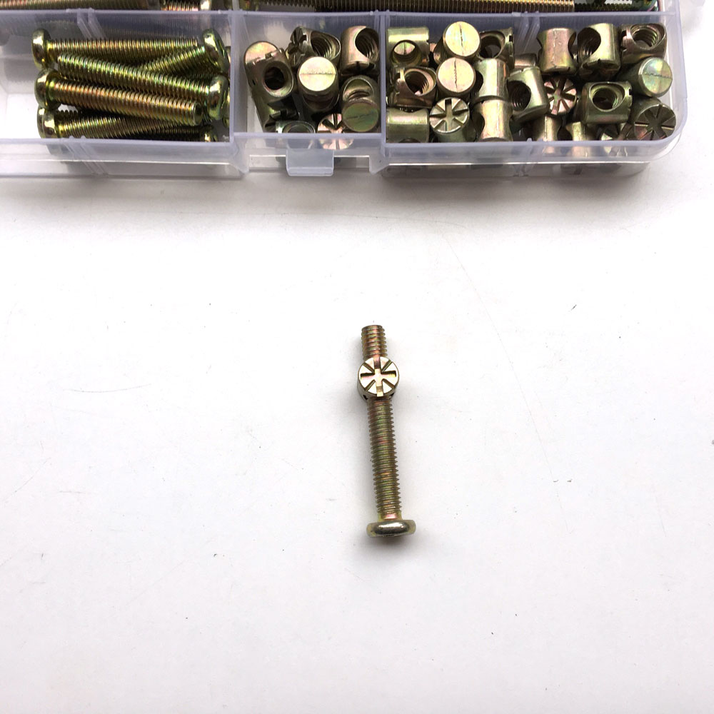 100Pcs M6 Barrel Dowel Nut Zin - Furniture Hardware Barrel Nut 评论和价格