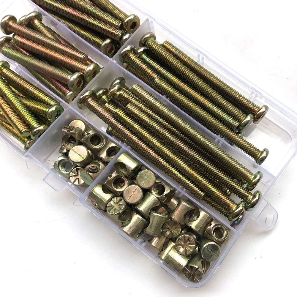 100Pcs M6 Barrel Dowel Nut Zin - Furniture Hardware Barrel Nut 评论和价格