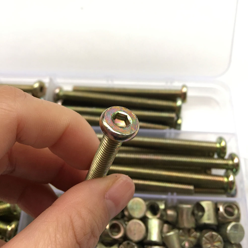 100Pcs M6 Barrel Dowel Nut Zin - Furniture Hardware Barrel Nut 评论和价格