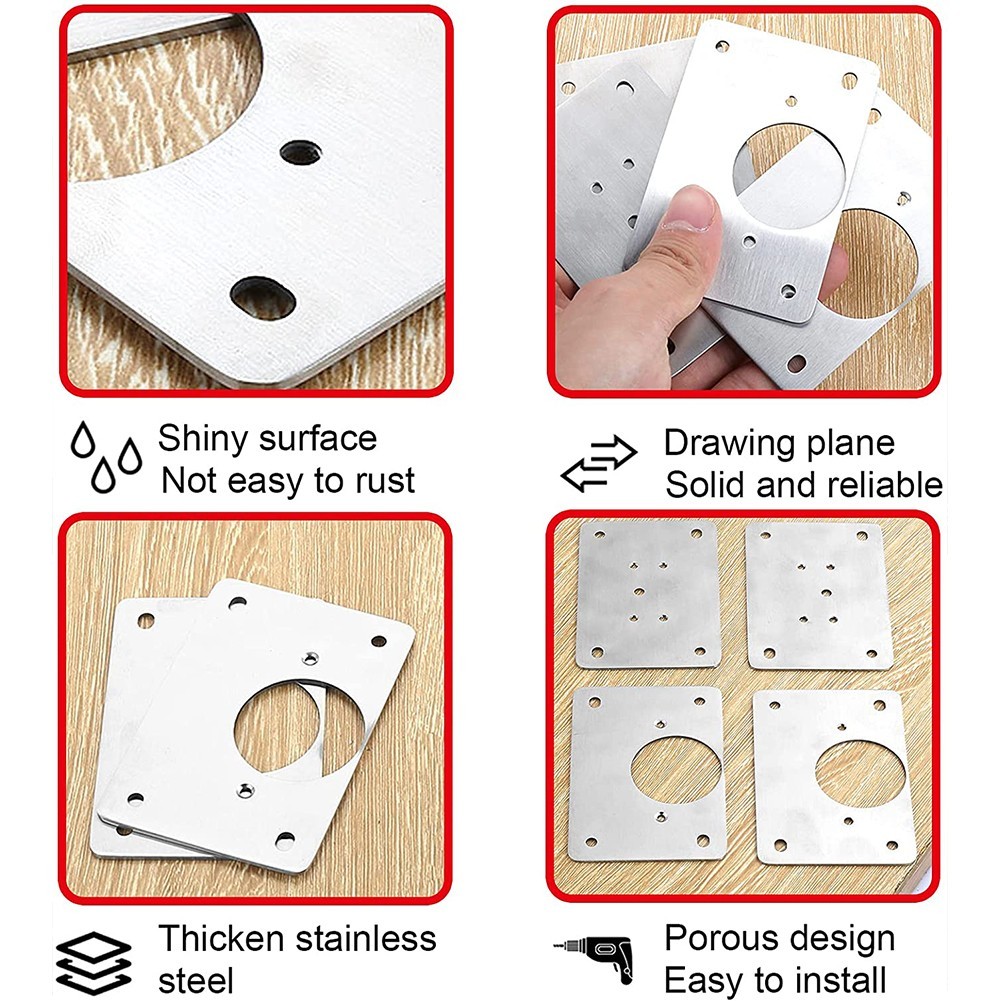 1/2/4/10Pcs Hinge Repair Plate - Furniture Hardware Repair 评论和价格